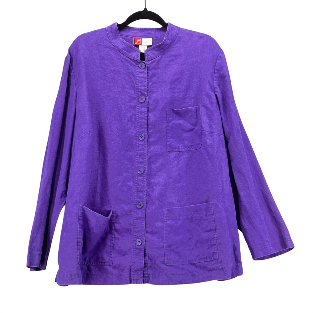 JM Collection Linen Top Purple 20W Or 2X